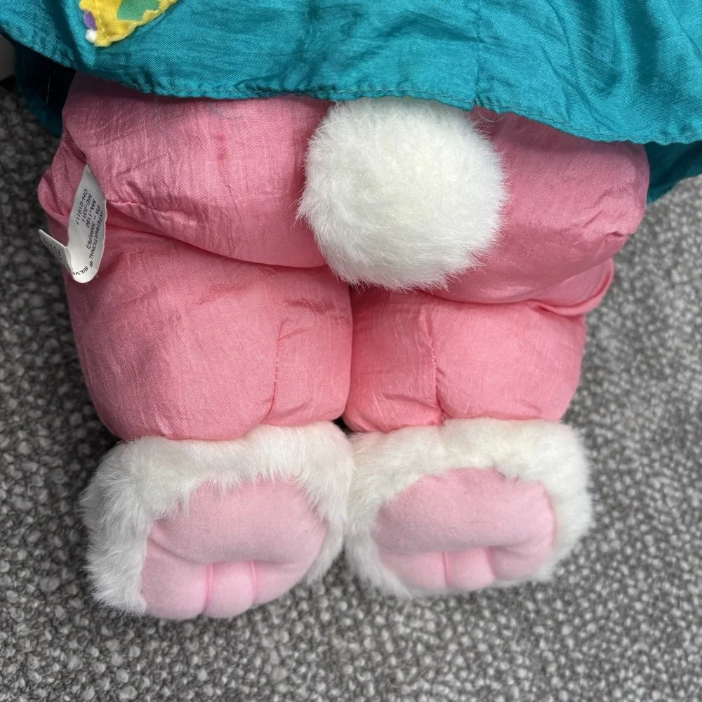 VTG 1993 Nylon Plush Rabbit Easter Egg Decos Bean Silky Nylon Parachute Rare H10